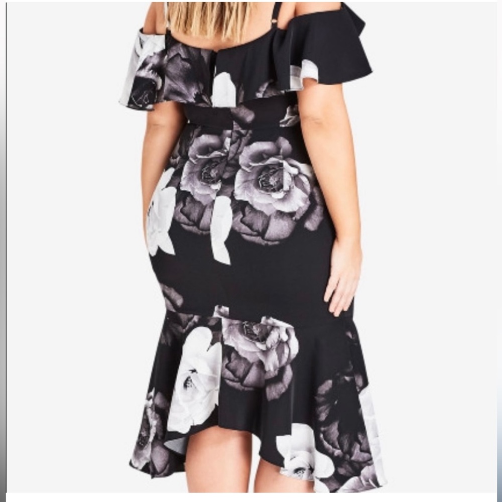 City Chic Rose Shadows Dress XS/14 - Picture 3 of 16